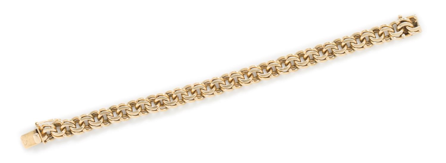 A Vintage 14 Karat Yellow Gold Link Bracelet, Tiffany & Co., 22.00 dwts.
