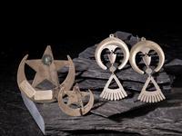German Silver Hook Earrings and Brooches / Pins