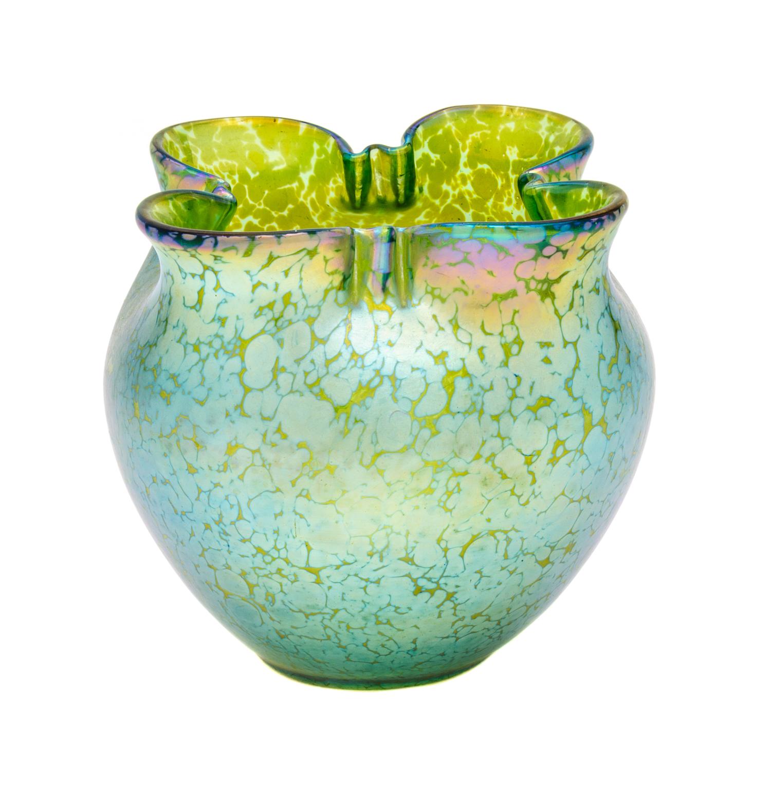 A Loetz Glass Vase Height 5 inches.
