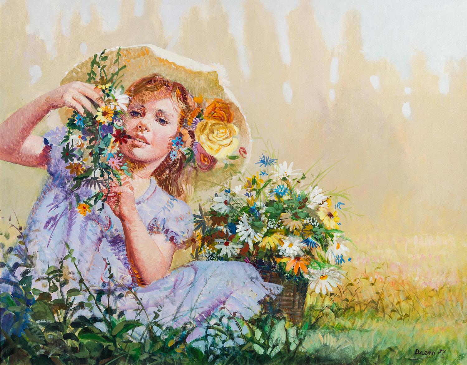 Giuseppe Dangelico Pino, (American, 1939-2010), Amongst the Flowers, 1977