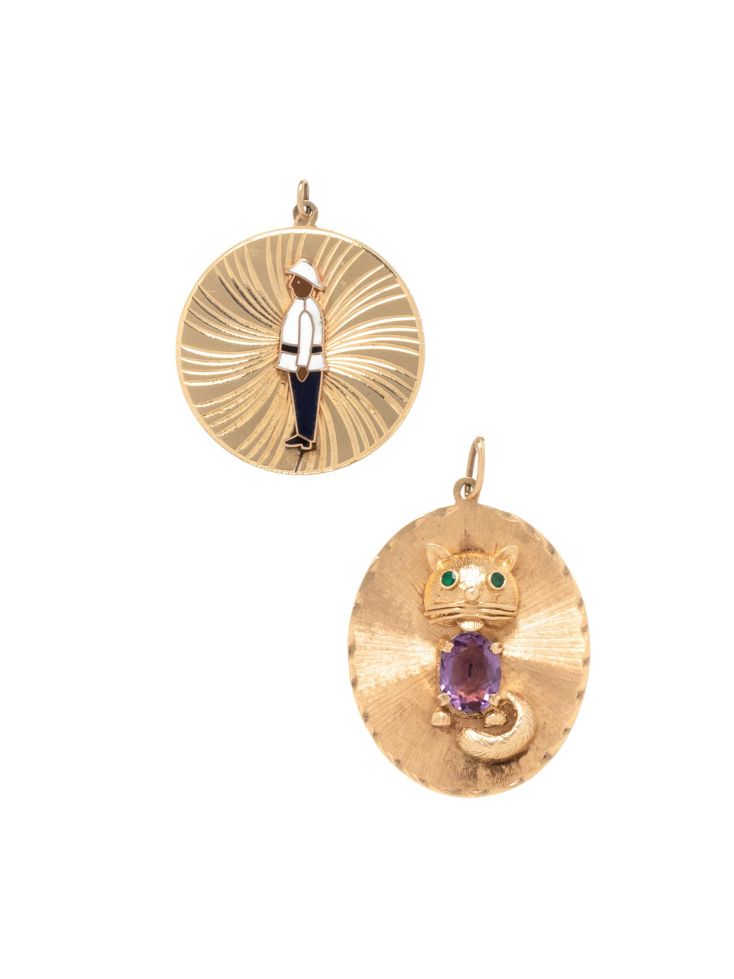 COLLECTION OF YELLOW GOLD CHARMS