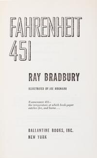 BRADBURY, RAY. Farhenheit 451. New York, [1953]. First hardbound trade edition.