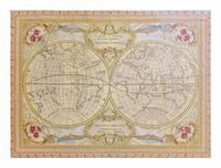An Aubusson Style "Map Motif" Rug