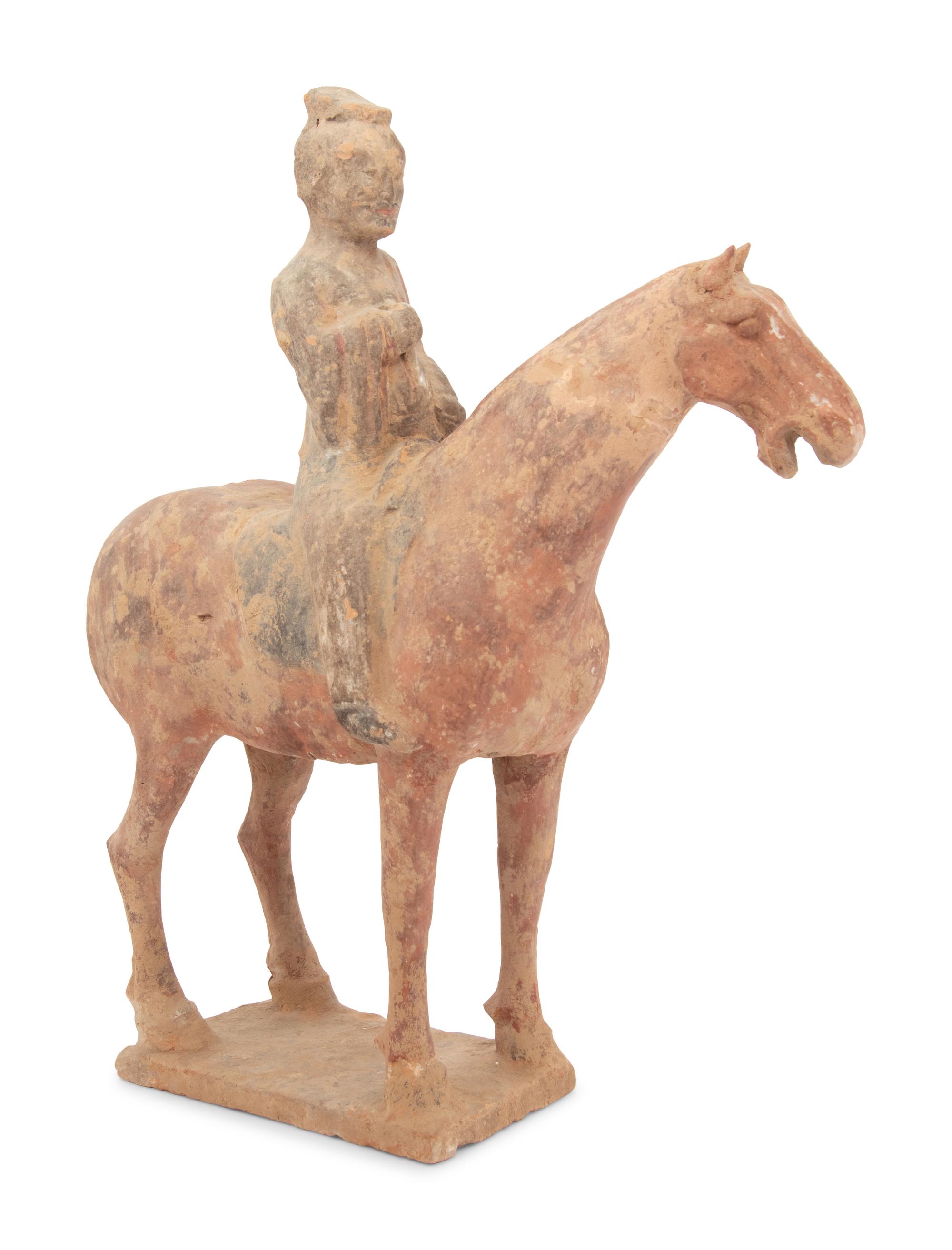 A Chinese Pottery Equestrian Figure