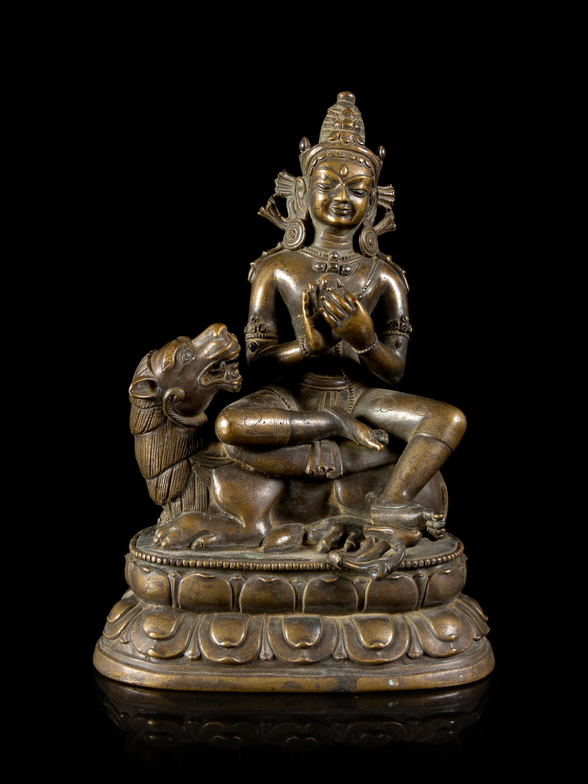 A Nepalese Bronze Figure of a Deity