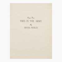 [Music] Berlin, Irving Presentation Copy of "Songs From This is the Army"