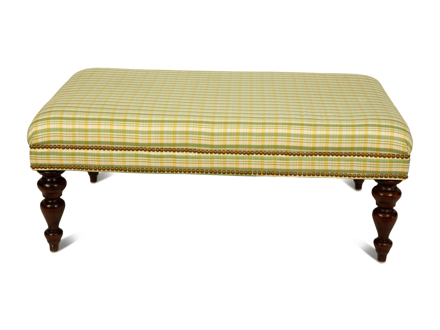 A Pierre Frey Silk Upholstered Ottoman