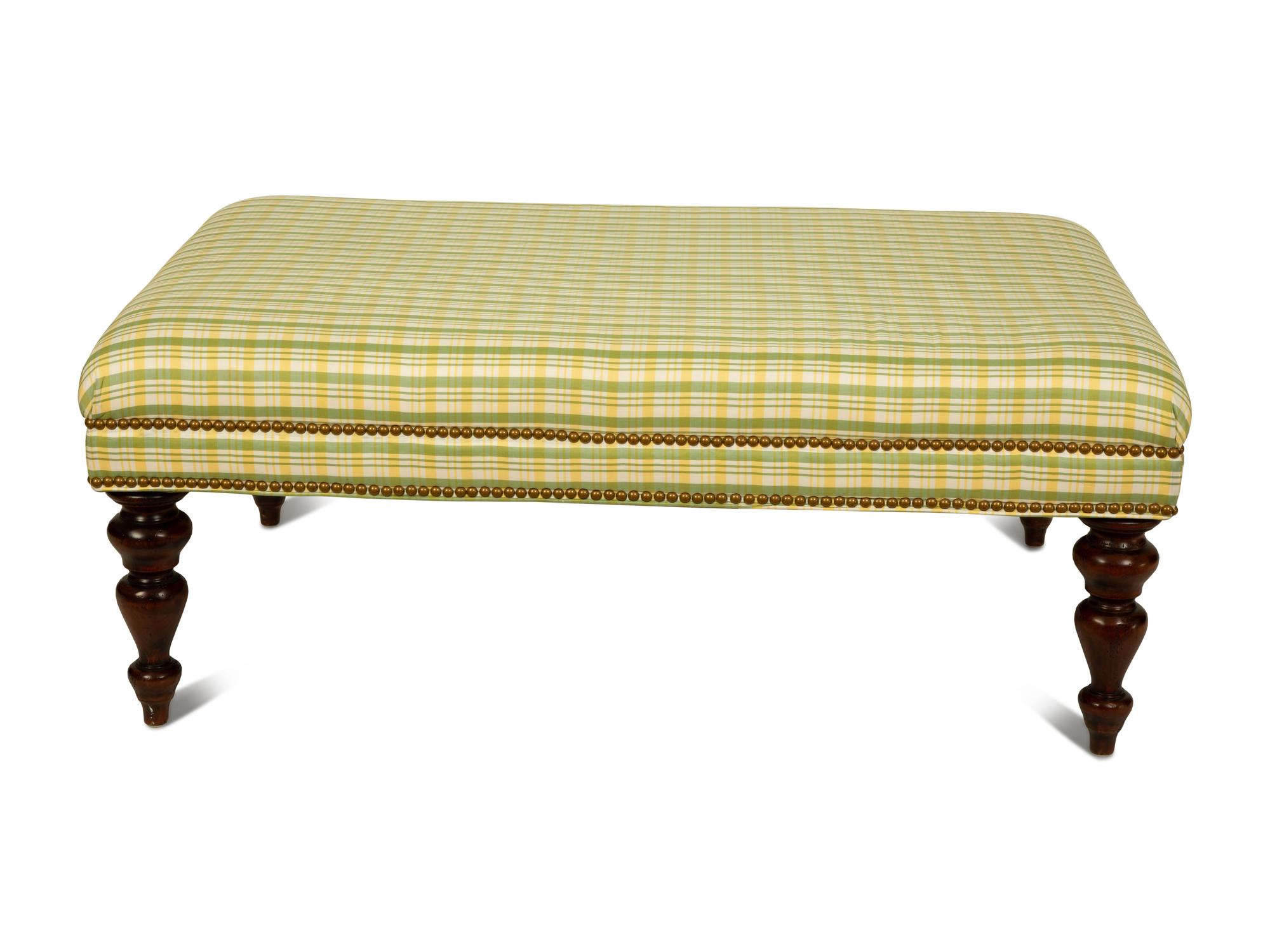 A Pierre Frey Silk Upholstered Ottoman