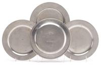 Four pewter plates nathaniel austin (active 1763-1800), charlestown, ma, late 18th century