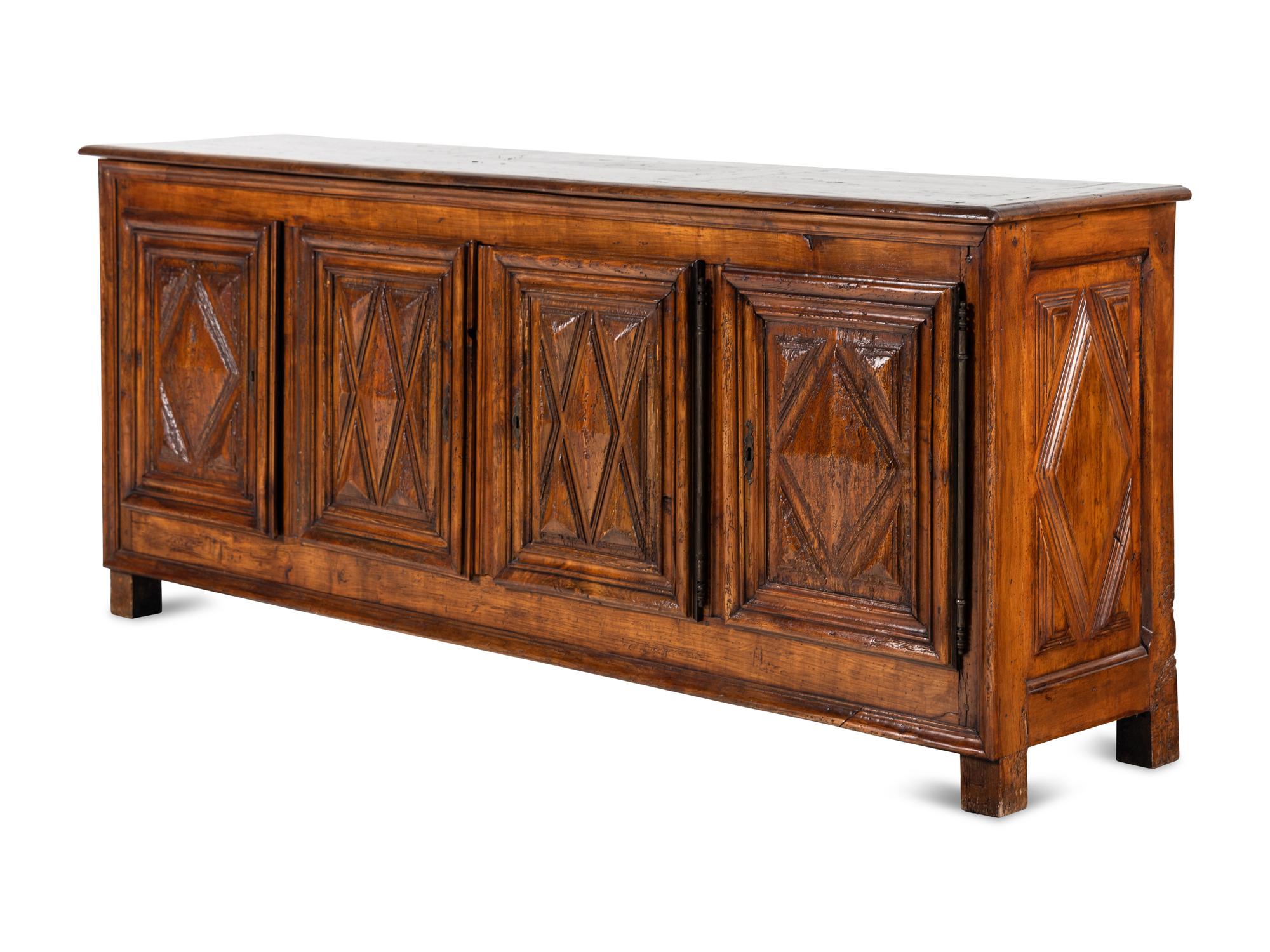 An Italian Walnut Console Cabinet