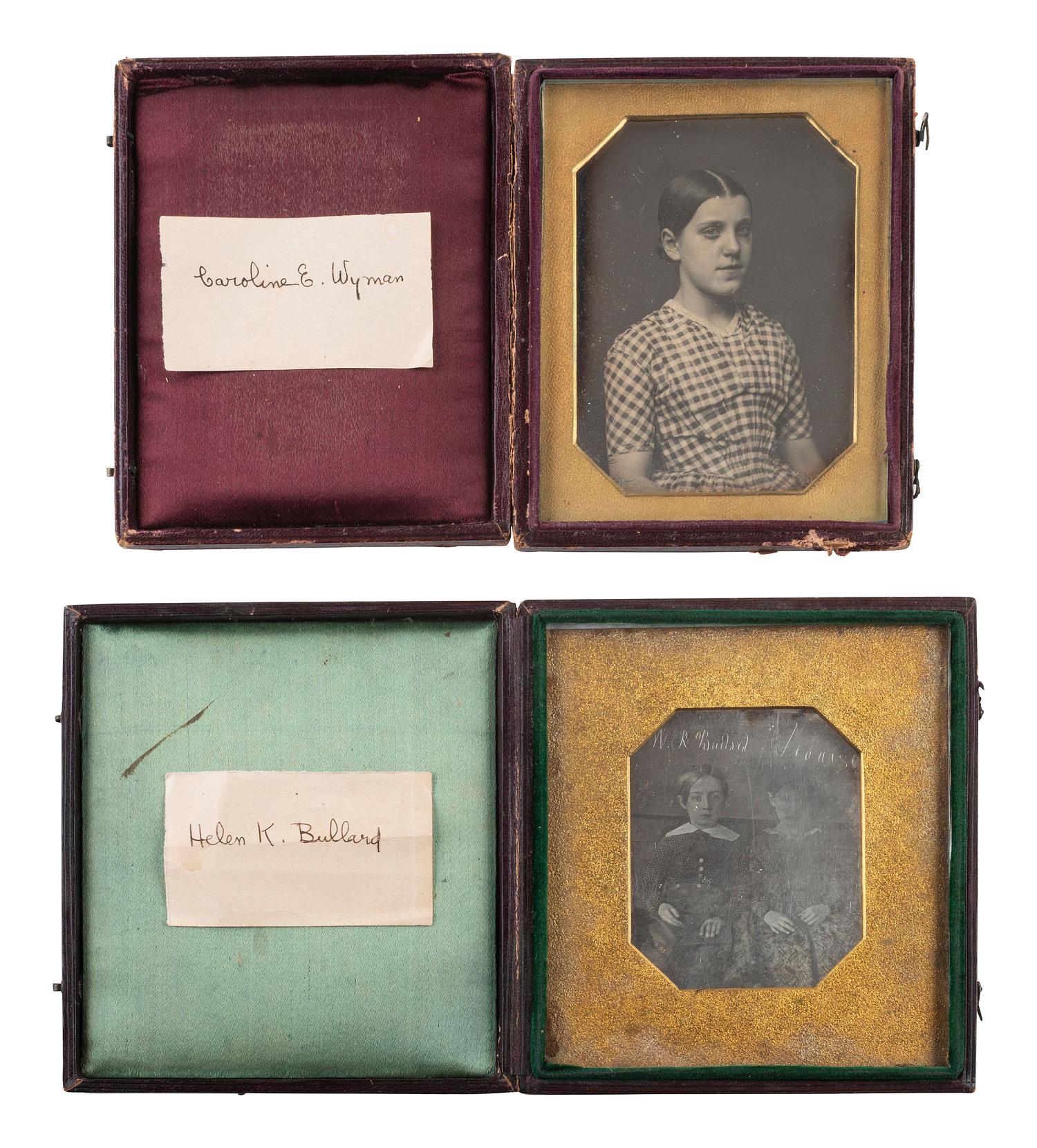[EARLY PHOTOGRAPHY]. 6 daguerreotypes of Wyman and Bullard family members of Cambridge, MA.