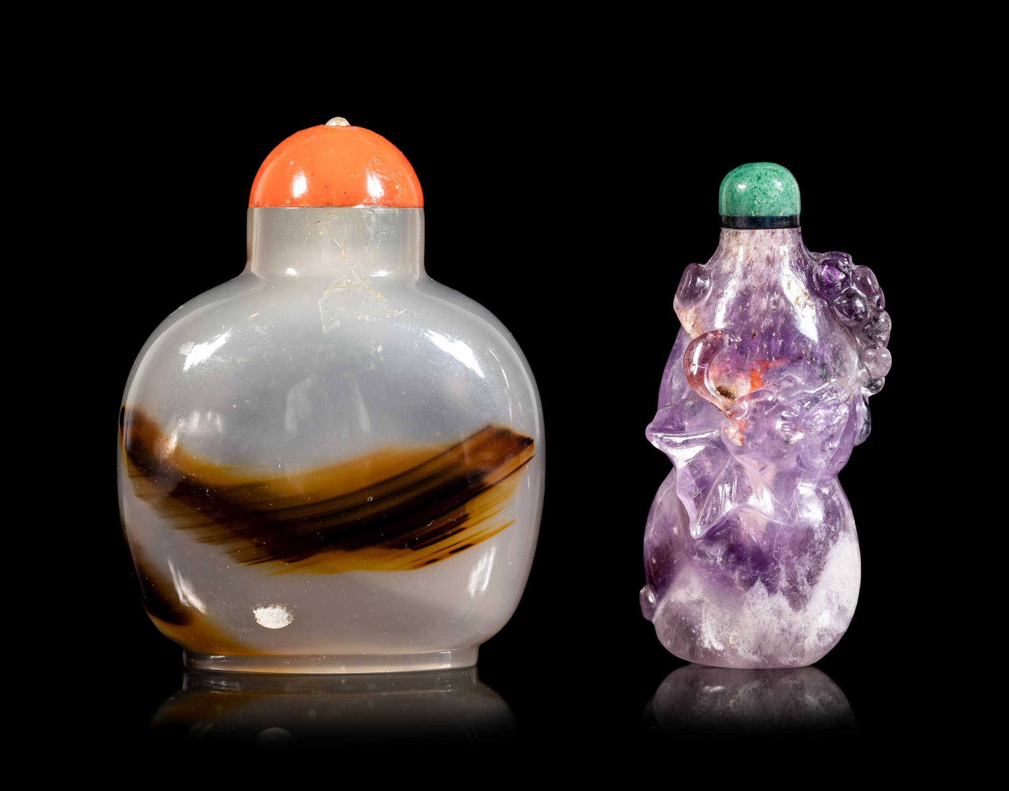 Two Hardstone Snuff Bottles