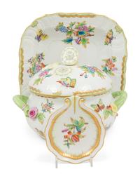 Three Herend Queen Victoria Porcelain Articles