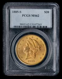 A United States 1885-S Liberty Head $20 Gold Coin
