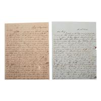 [OUTLAWS & LAWMEN]. A group of 4 items, highlighted by: RALSTON, Sam (1809-1899). Autograph letter signed ("Sam Ralston") to son-in-law, Frank James. Independence, MO, 8 April 1883. 2 pages, 7 3/4 x 12 1/2 in.
