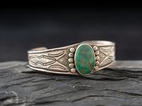Navajo Silver and Turquoise Cuff Bracelet