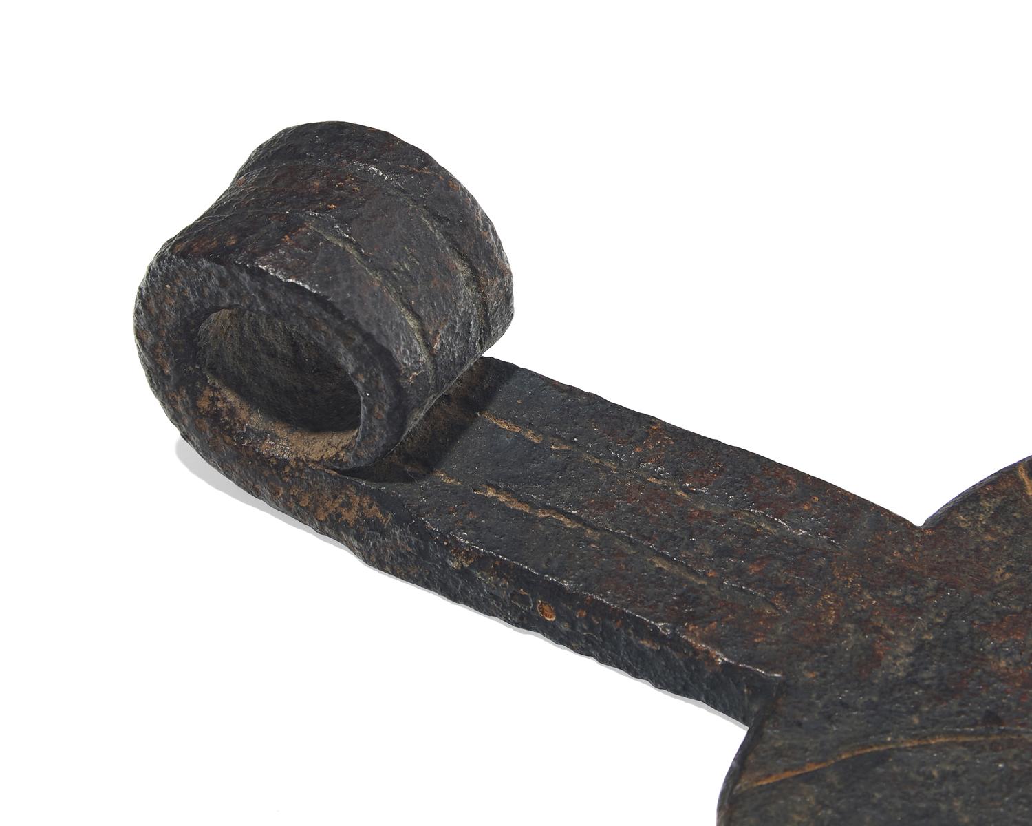 A Group of Five Wrought Iron Door Hinges, Pennsylvania and France, 18th Century