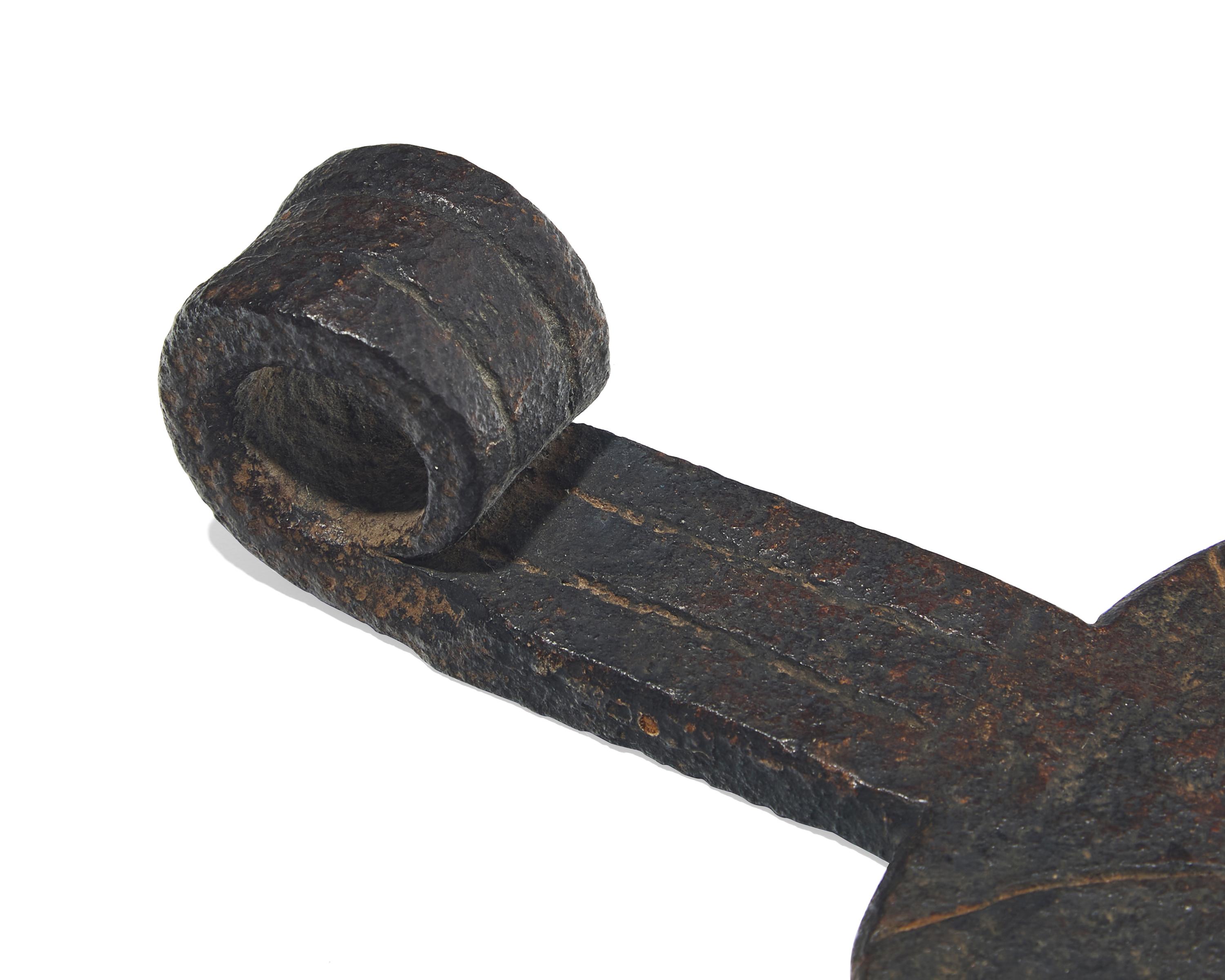A Group of Five Wrought Iron Door Hinges, Pennsylvania and France, 18th Century