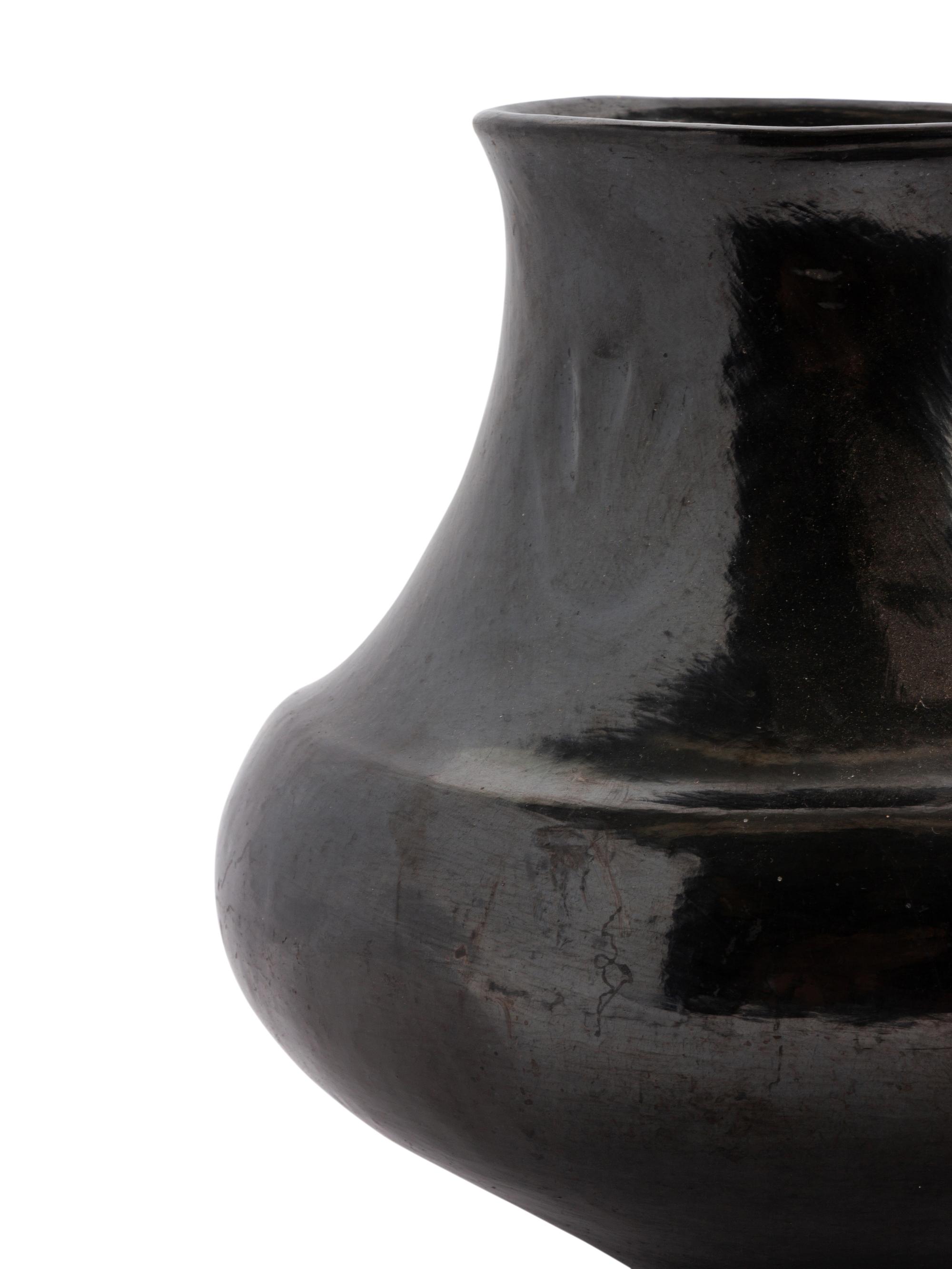 A Pair of Santa Clara Pueblo Blackware Pottery Items
