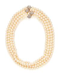 CULTURED PEARL AND DIAMOND CONVERTIBLE NECKLACE