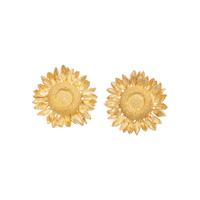 ASPREY, YELLOW GOLD 'SUNFLOWER' EARCLIPS
