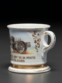 A Tractor Salesman's Porcelain Occupational Shaving Mug Belonging to Wallace White
