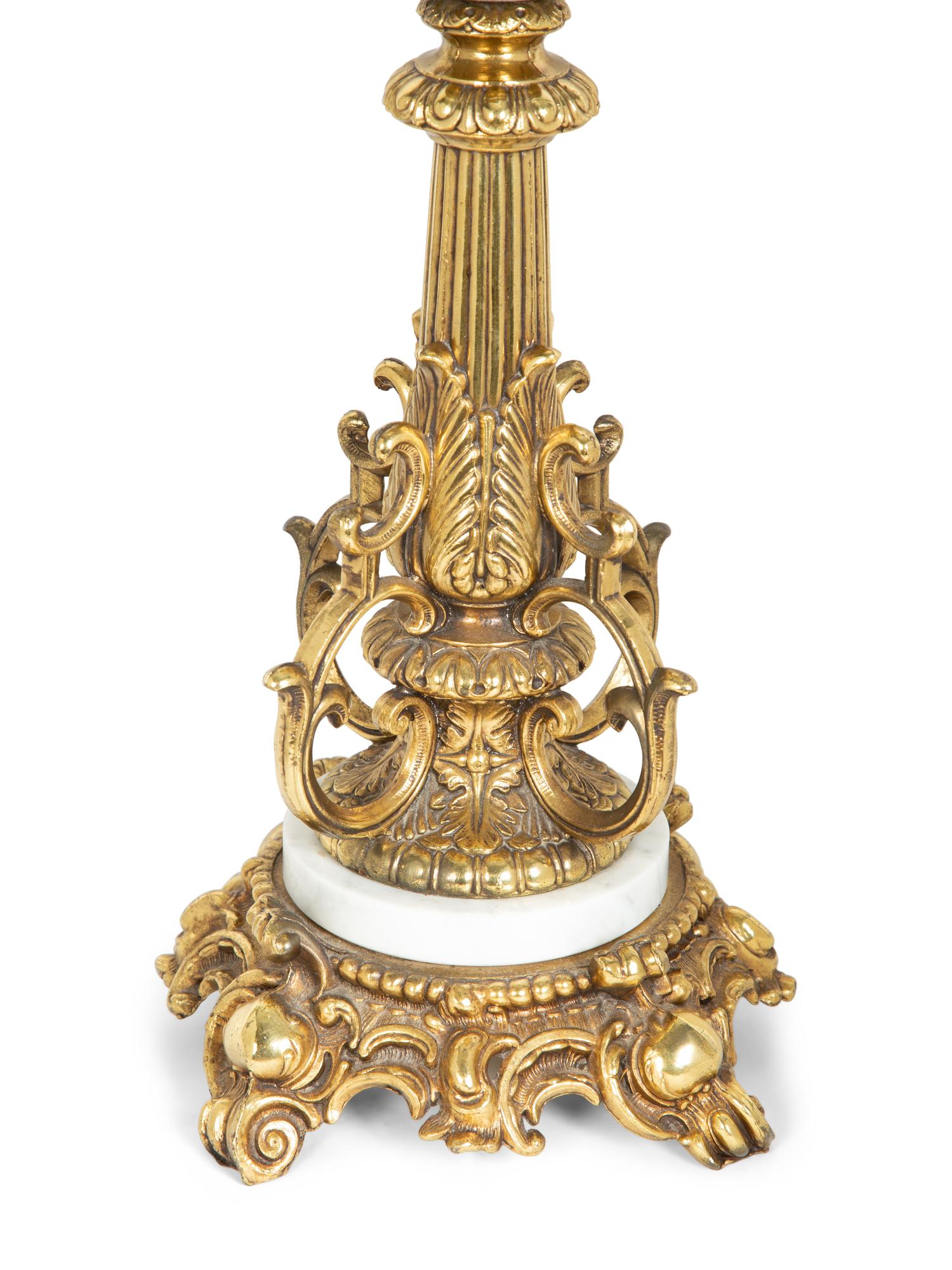 A Continental Gilt Bronze and Cut Glass Smoking Stand — 20th Century