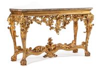 An Italian Giltwood Console Table Height 39 1/2 x width 63 x depth 25 inches. — 18TH CENTURY