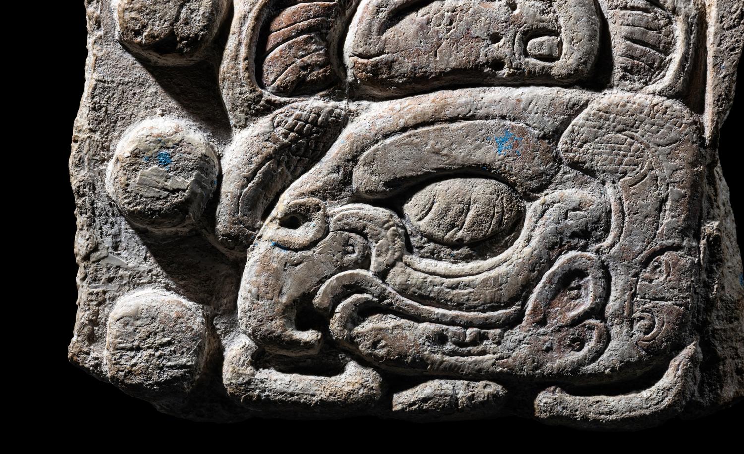 A Maya Limestone Fragment with Glyphs