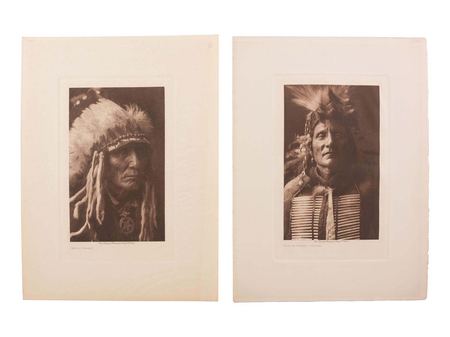 CURTIS, Edward (1868-1952), photographer. A group of 10 photogravures of Oglala subjects.