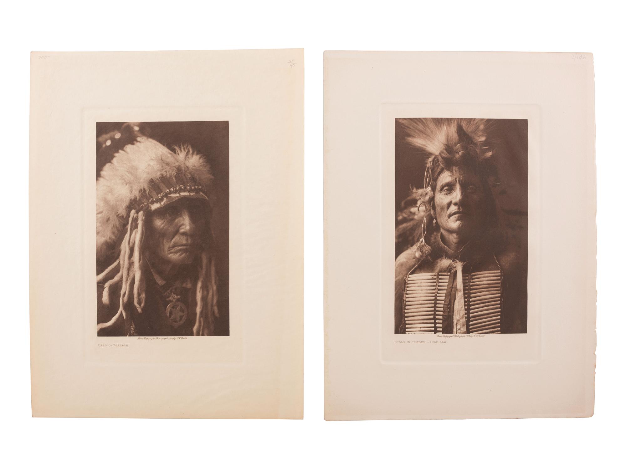 CURTIS, Edward (1868-1952), photographer. A group of 10 photogravures of Oglala subjects.