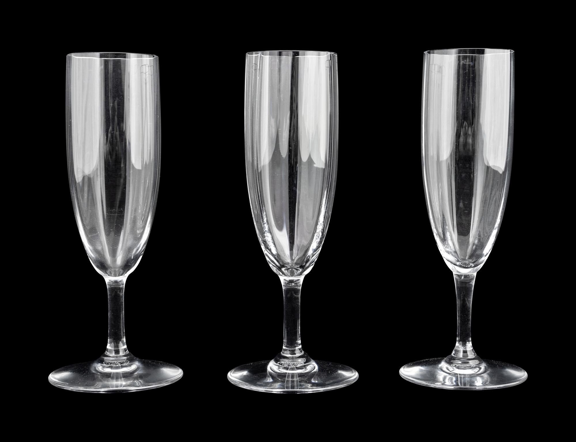 Eighteen Baccarat Crystal Champagne Flutes — 20TH CENTURY
