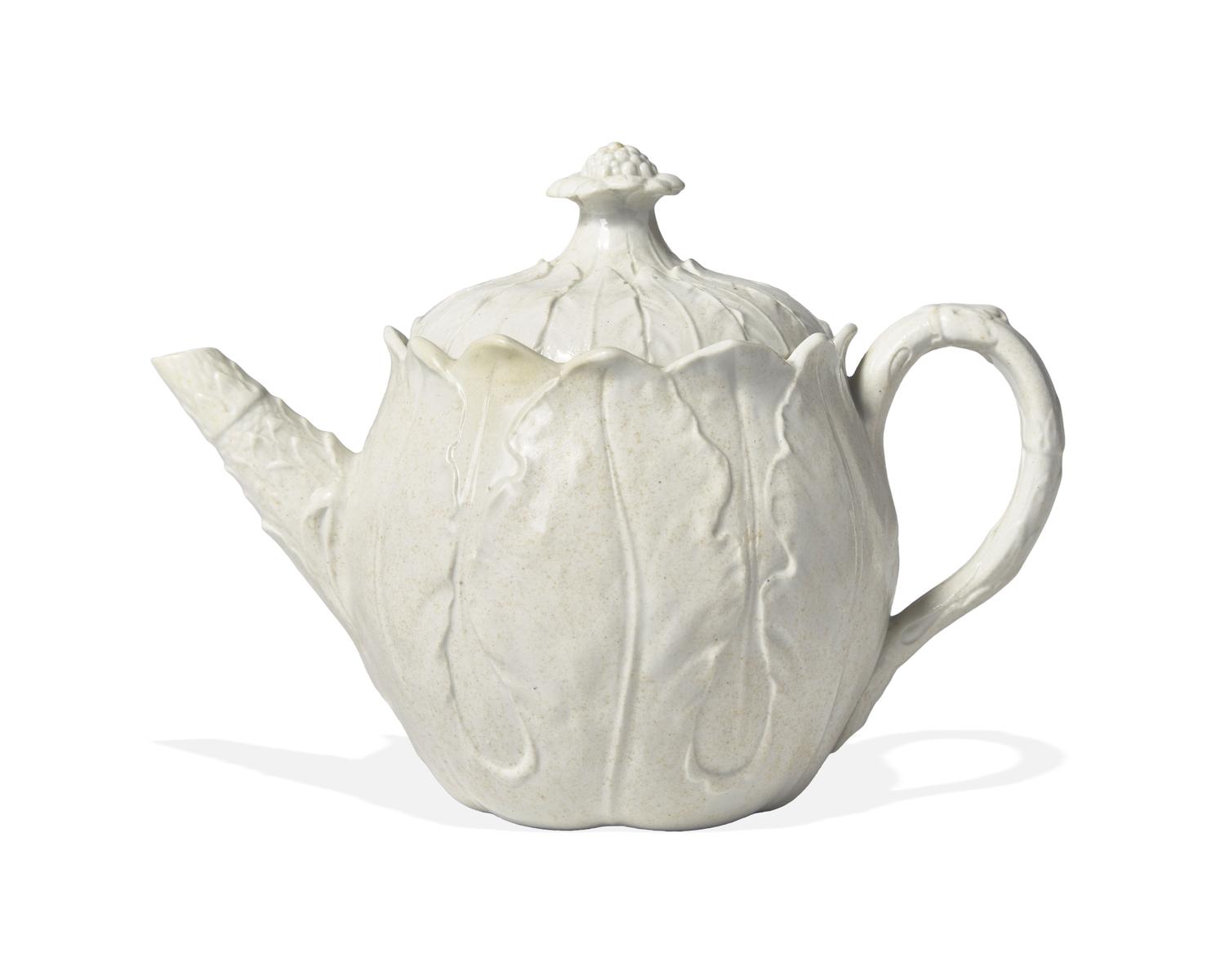 A Wedgwood Smear Glazed Cabbage Leaf Teapot