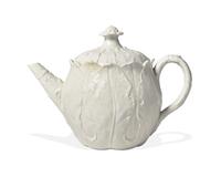 A Wedgwood Smear Glazed Cabbage Leaf Teapot