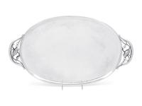A Georg Jensen Silver Blossom Pattern Serving Tray