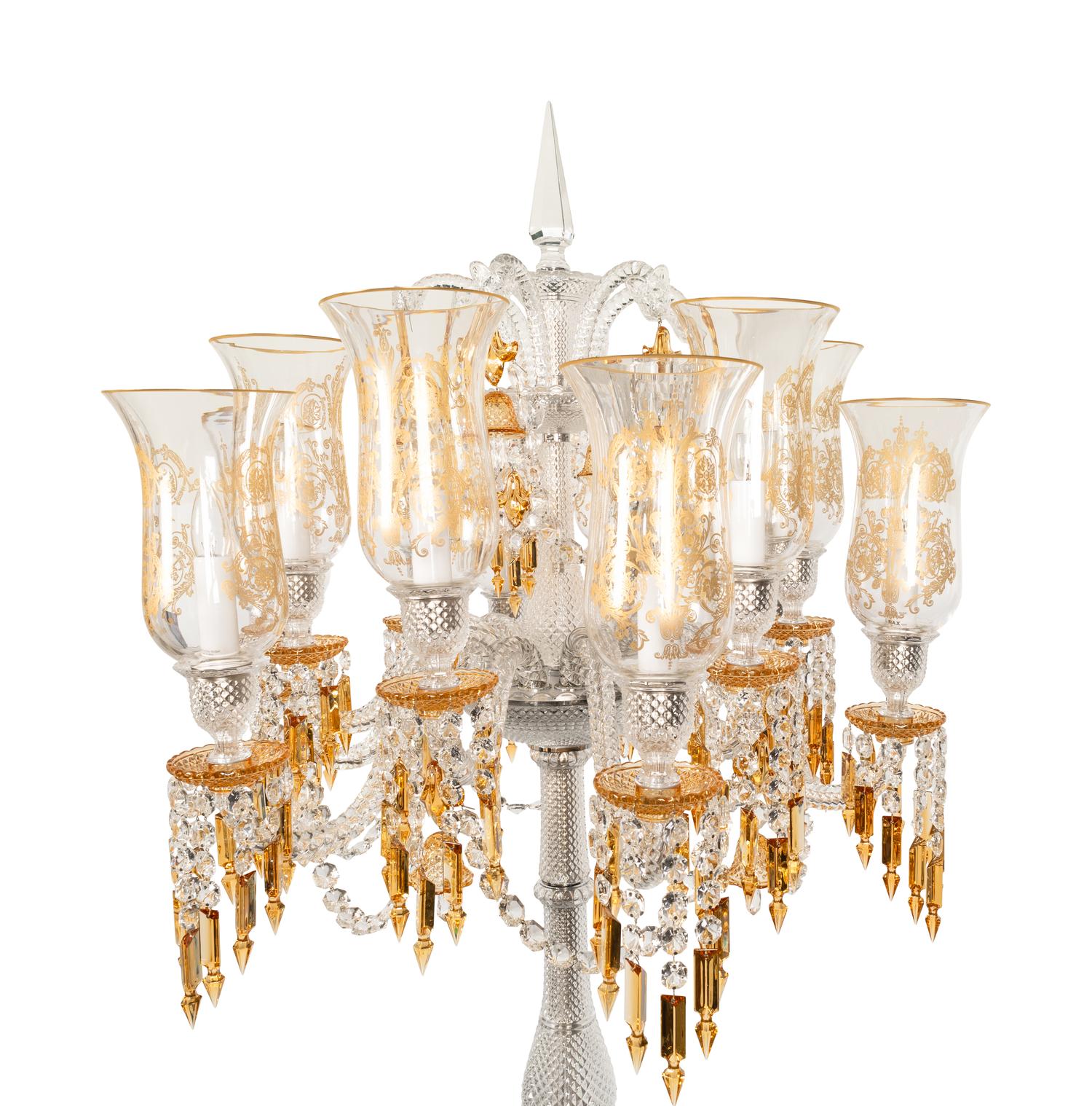 A Pair of Baccarat Zénith Twelve-Light Torchères