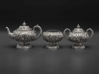 An American Repousse Silver Six-Piece Tea and Coffee Service