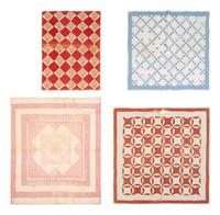 Four Pieced Cotton Doll Quilts