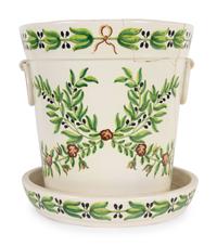 A Portuguese Polychrome Glazed Jardini è re and Tray