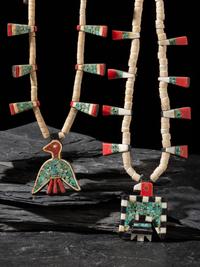 Pair of Depression Era Thunderbird Necklaces