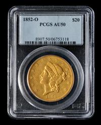 A United States 1852-O Liberty Head $20 Gold Coin