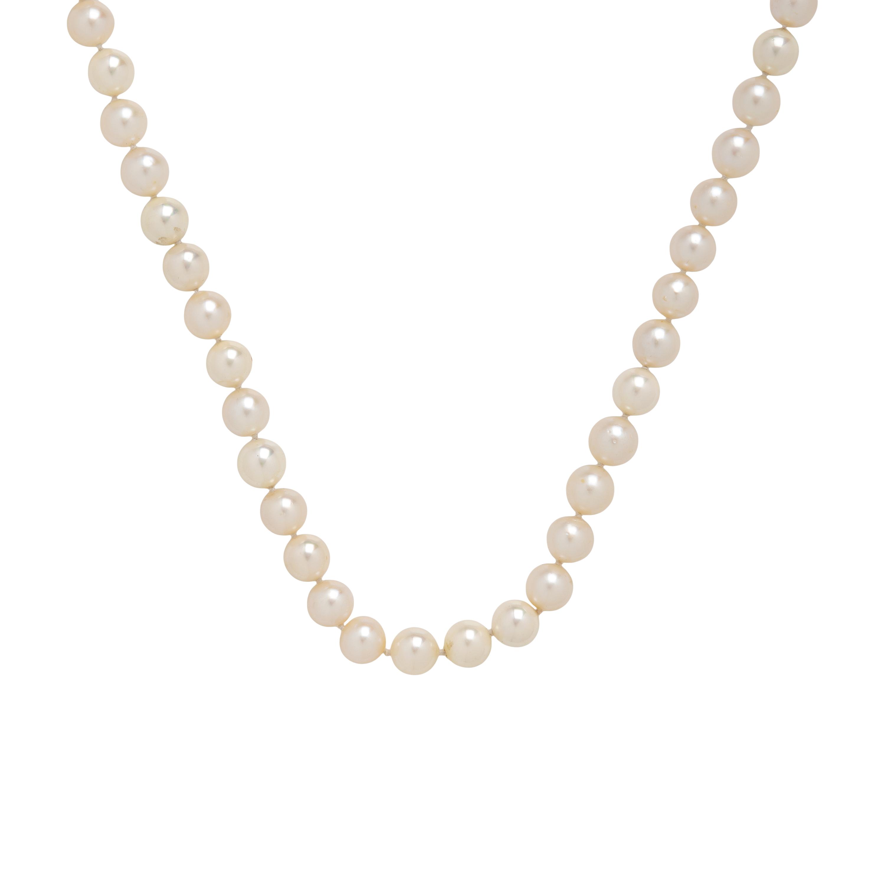 Van Cleef & Arpels, Cultured Pearl, Diamond, and Yellow Gold Necklace