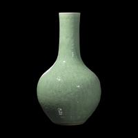 A Large Chinese Incised 'Lotus' Celadon Glazed Vase, Shangping, 18th/19th Century 清中期 龍泉刻西番蓮紋大賞瓶