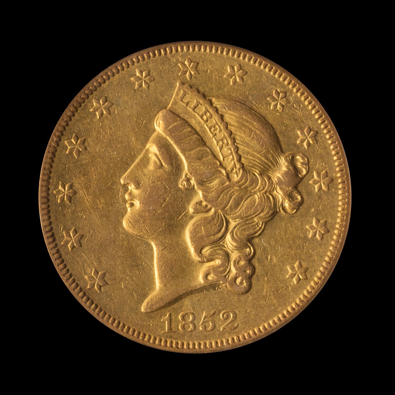 A United States 1852-O Liberty Head $20 Gold Coin