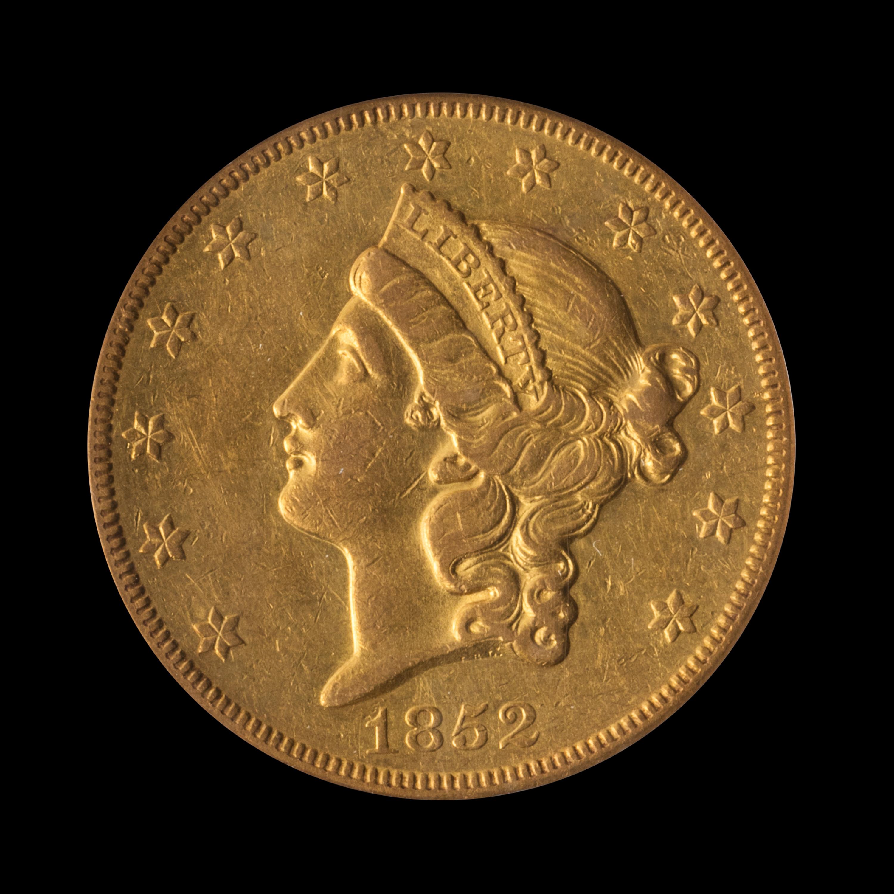 A United States 1852-O Liberty Head $20 Gold Coin