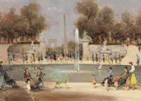 Le Bassin des Tuileries à Paris , 1950