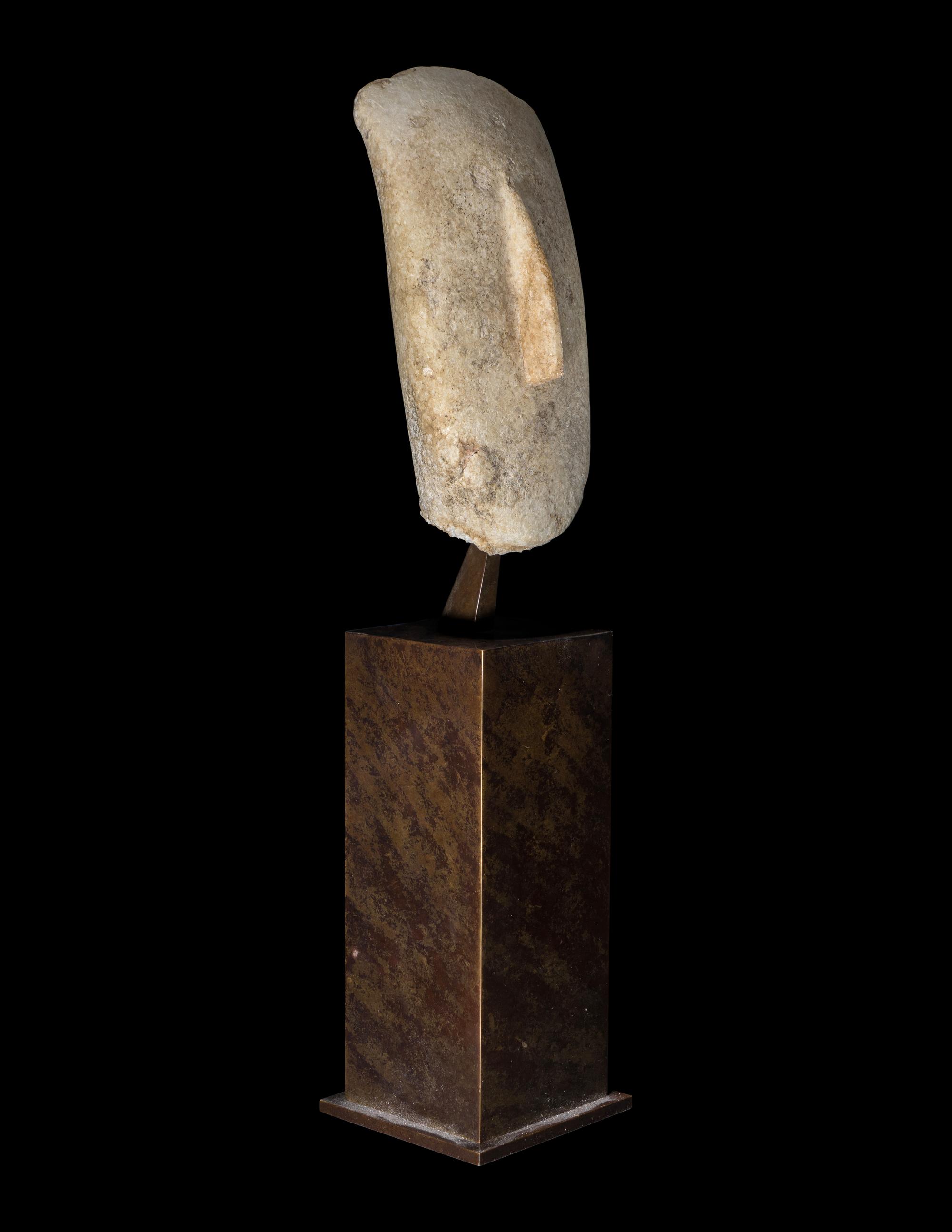 A Large Cycladic Marble Head