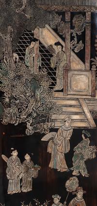 A Chinese Lacquer Eight-Panel Screen