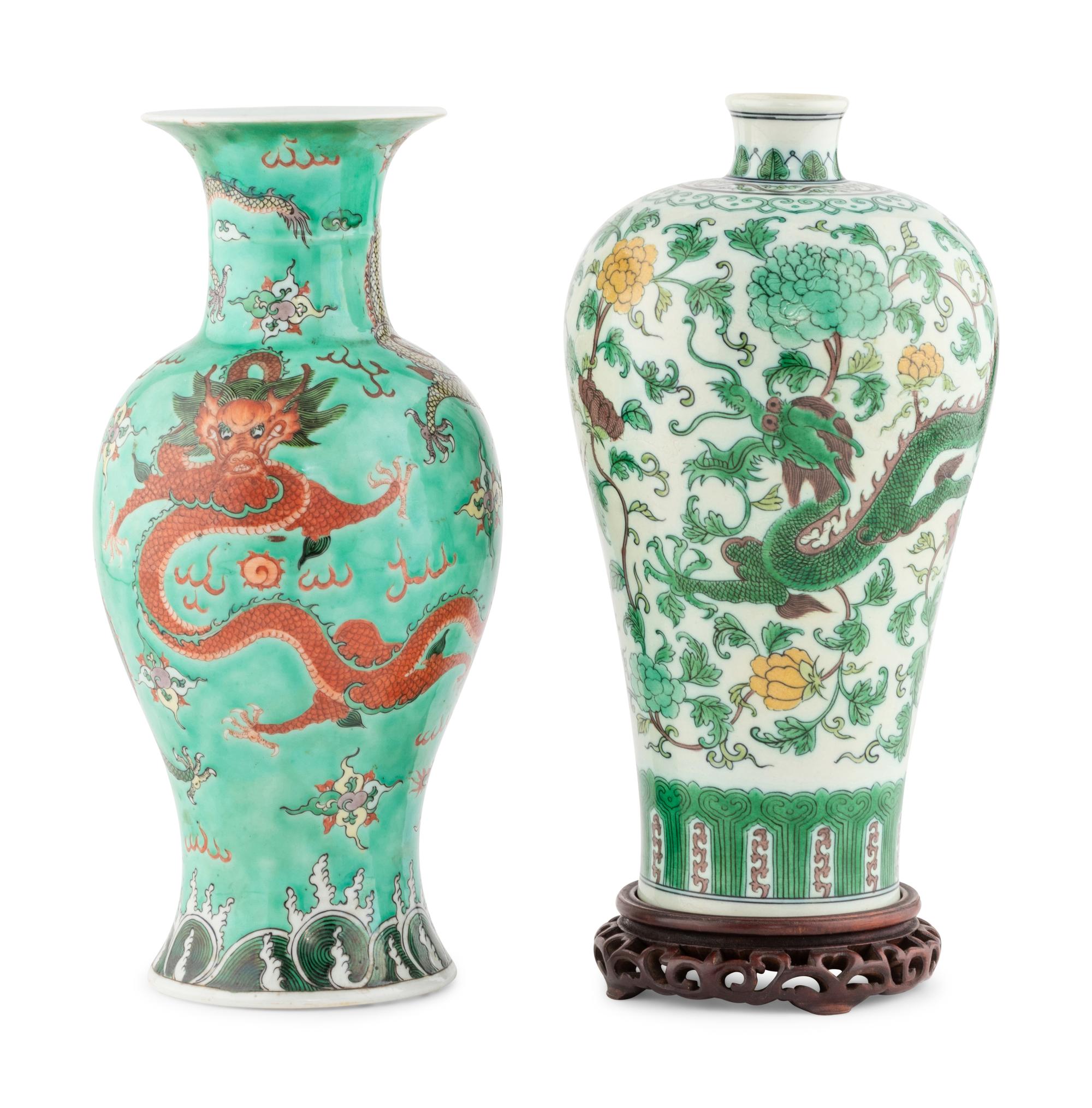 Two Chinese Porcelain 'Dragon' Vases