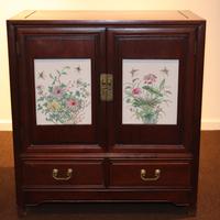 A Chinese Porcelain Inset Cabinet
